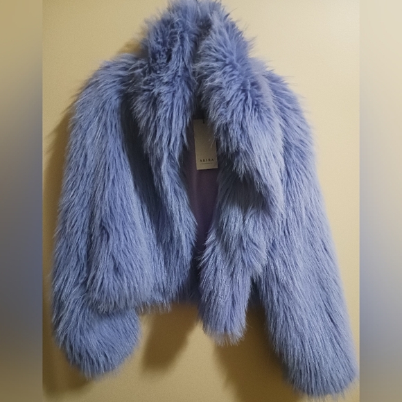 AKIRA Purple/Lavender Faux Fur Jacket - Picture 3 of 5